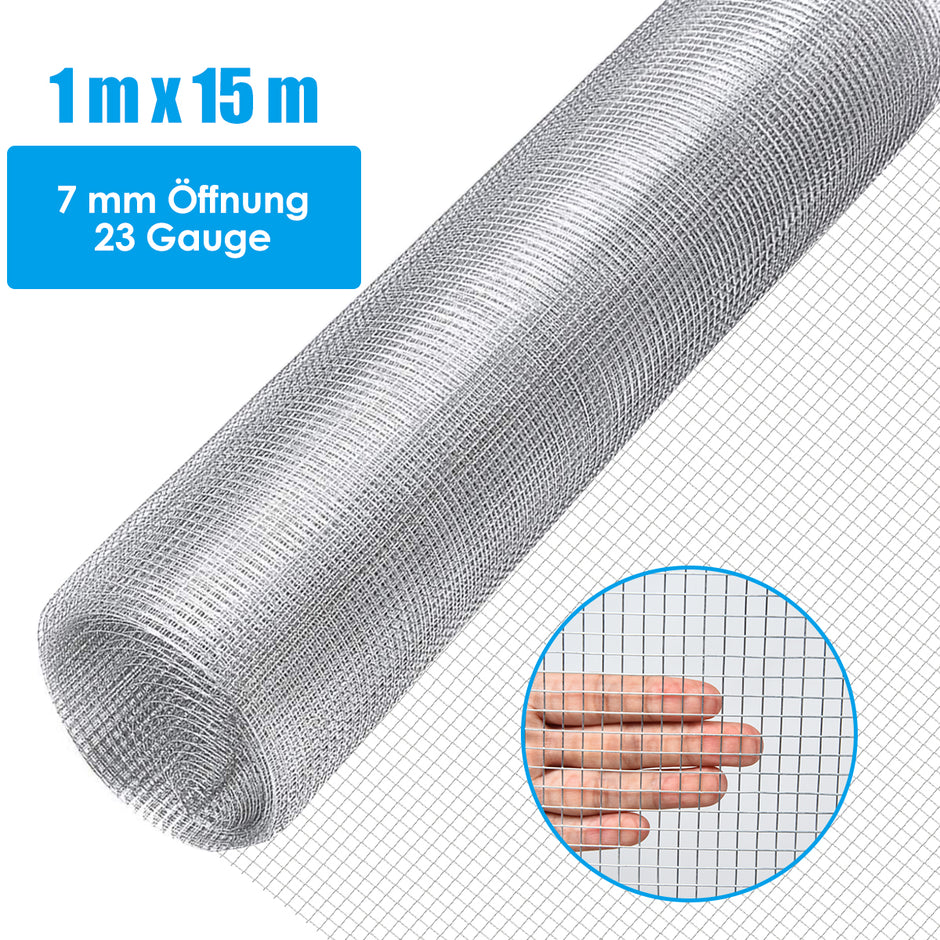 Öppningsbar – voljärtrådsnät gauge metallnät för fruktträdgård/djurhägn – 23 1 x 15 m 7 mm – Silver
