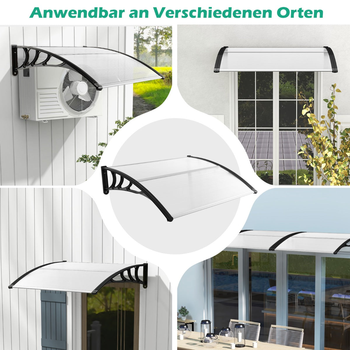 Kapell – för ytterdörr pent – 122 x 99 cm – Svart