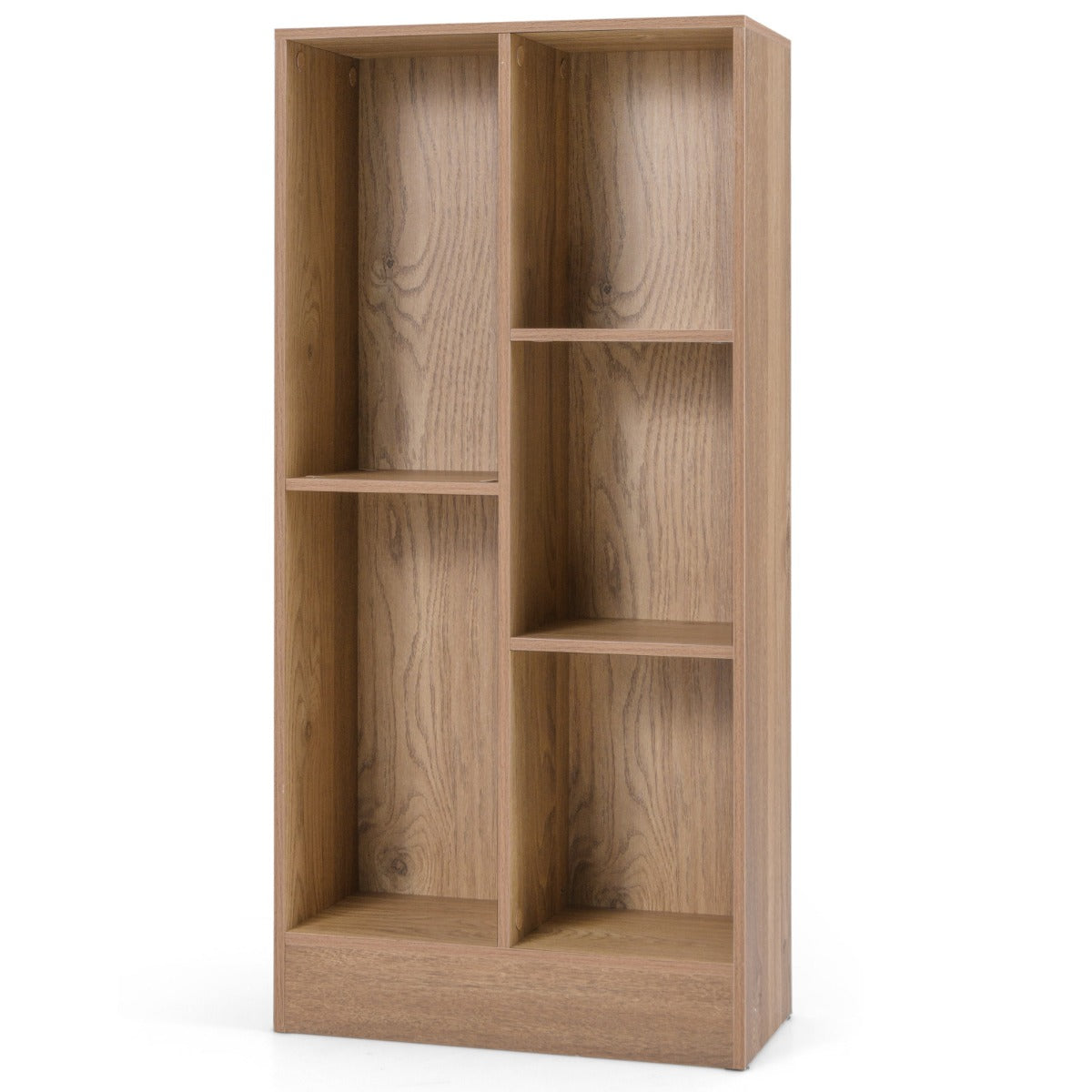 Bokhylla – med fack, stående kubhylla, kontorshylla, förvaringshylla, – 5 50 x 24 x 104 cm – Natur