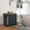 115L – fack tvättkorg av fibertyg med lock och handtag – 2 62 x 31 x 60 cm – Svart