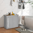 115L – fack tvättkorg av fiberduk med lock och handtag – 2 62 x 31 x 60 cm – Grå