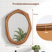 Oregelbunden – inramad dekorativ spegel Vattentät – 89,5 x 66 cm – Natur