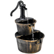 Trädgårdsfontän – med vattenpump Rustik kaskadvattenfontän – 45,5 x 41 x 68 cm – Brun