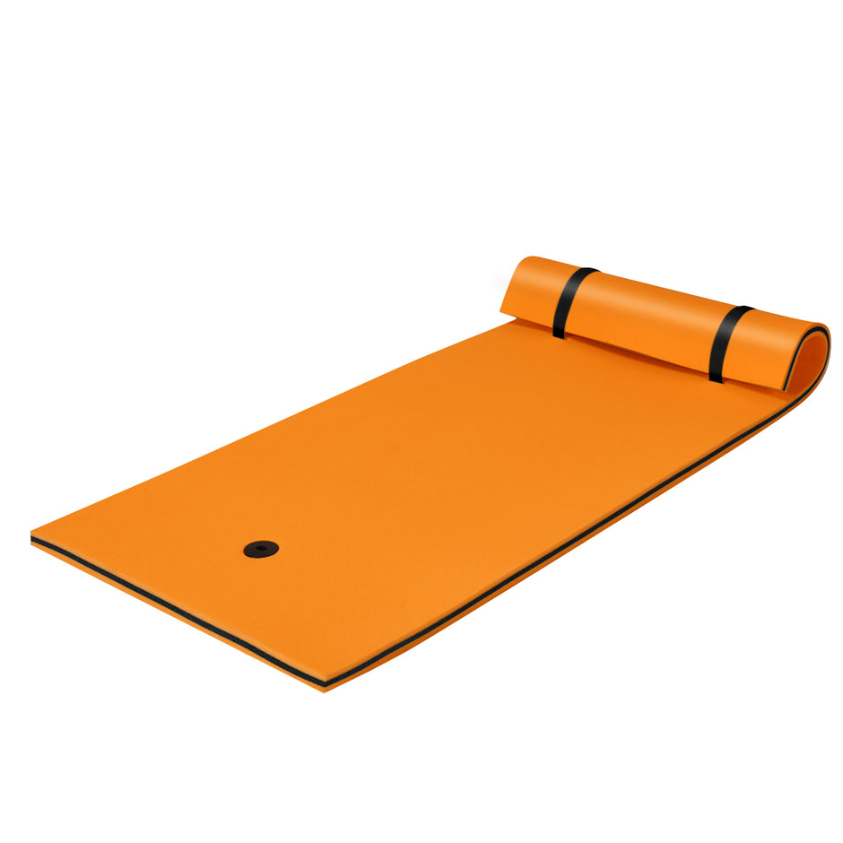 Vattenhängmatta – Flytmatta Simflotte Vattensäng +svart – 220 x 90 x 4 cm – Orange