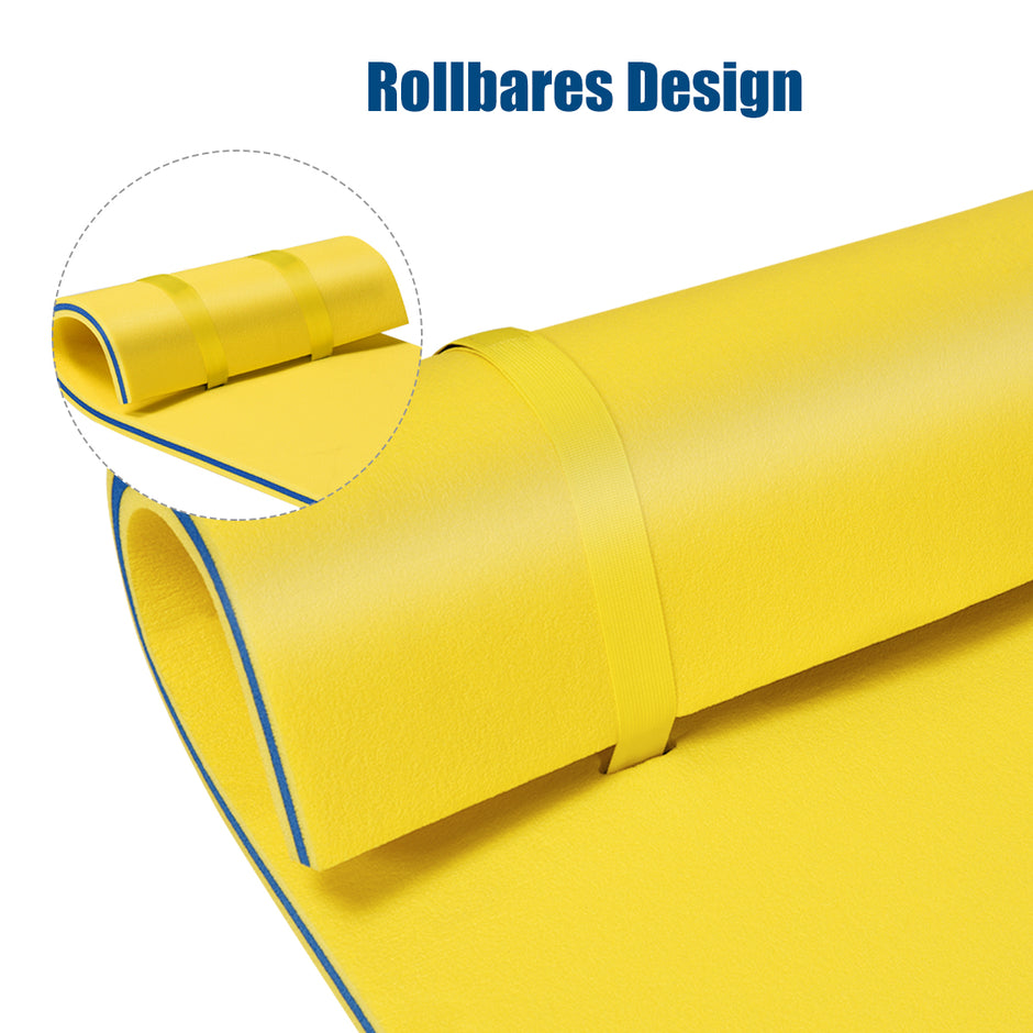 Vattenmatta – Flytskummatta XPE Foam + – 220 x 90 x 4 cm – Blå och gul