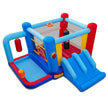 Hoopslott – med blåsare och rutschkana hoppområde basketkorg boxningssäckar bollhav – Brun