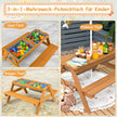 i – utomhus picknickbord vatten och sandbord med lekboxar paraply natur vitt – 3 1 – Vit