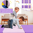 Vikbar – mjuk golvmatta med handtag Halkfri gymnastikmatta + – 2 180 x 60 x 5 cm – Lila och rosa