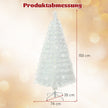 Konstgjord – julgran med färgglada LED lampor och Fiberoptik Star Topper – 150 cm – Vit