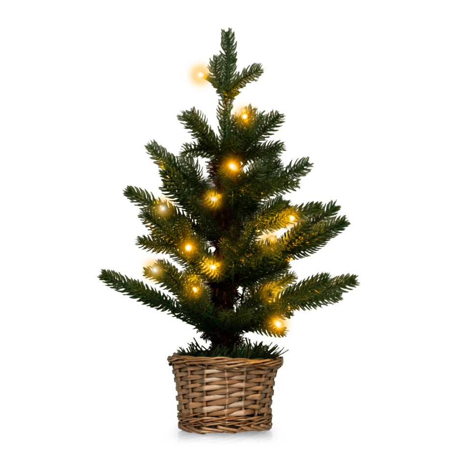 Liten – julgran upplyst för hemmakontoret – 48 cm – Grön