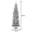 Julgran – med snö och varma vita LED lampor – 225 cm 350 – Grå och vit