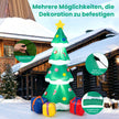 Uppblåsbar – julgran med presentask LED juldekoration – 180 cm – Grön