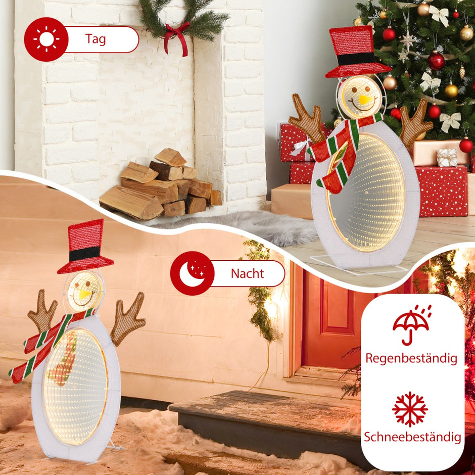 LED Snögubbe – med Tunnelljus Julfigur Julljus – 2 – Vit