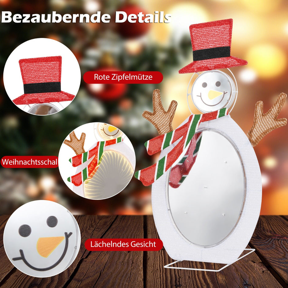LED Snögubbe – med Tunnelljus Julfigur Julljus – 2 – Vit