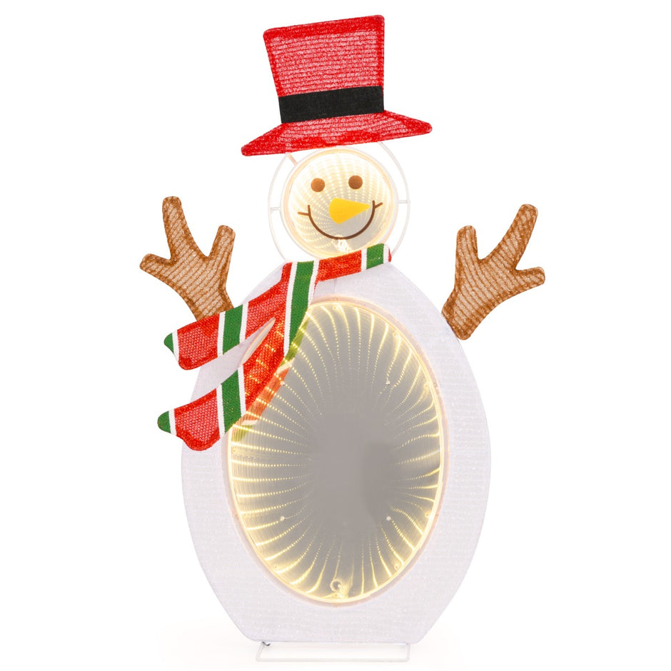 LED Snögubbe – med Tunnelljus Julfigur Julljus – 2 – Vit
