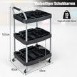 Verkstadsvagn – med nivåer verktygsvagn separata fack – 3 59 x 45 x 107 cm – Svart