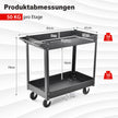 Metallverkstadsvagn – med nivåer och handtag Multifunktionsvagn – 2 – Svart