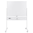 Dubbelsidig – mobil Whiteboard med Pegboard och Hjul Stativ – 120 x 90 cm – Vit