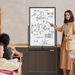 Dubbelsidig – mobil whiteboardtavla med pennfack och tillbehör för skolkontoret – 60 x 90 cm – Svart
