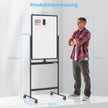 Dubbelsidig – mobil whiteboardtavla med pennfack och tillbehör för skolkontoret – 60 x 90 cm – Svart