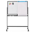 Dubbelsidig – mobil whiteboard Höjdjusterbar magnetisk – 120 x 80 cm – Svart