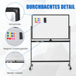 Dubbelsidig – mobil whiteboard Höjdjusterbar magnetisk – 120 x 80 cm – Svart