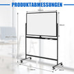 Dubbelsidig – mobil whiteboard Höjdjusterbar magnetisk – 120 x 80 cm – Svart