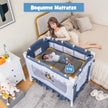 i – babysäng och resesäng lekhage Hopfällbar barnsäng med madrass himmelssäng – 4 1 – Grå