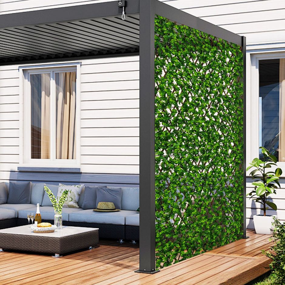 Artificiell – murgröna trädgård Privacy Screen växt vägg häckar med eukalyptus – Grön